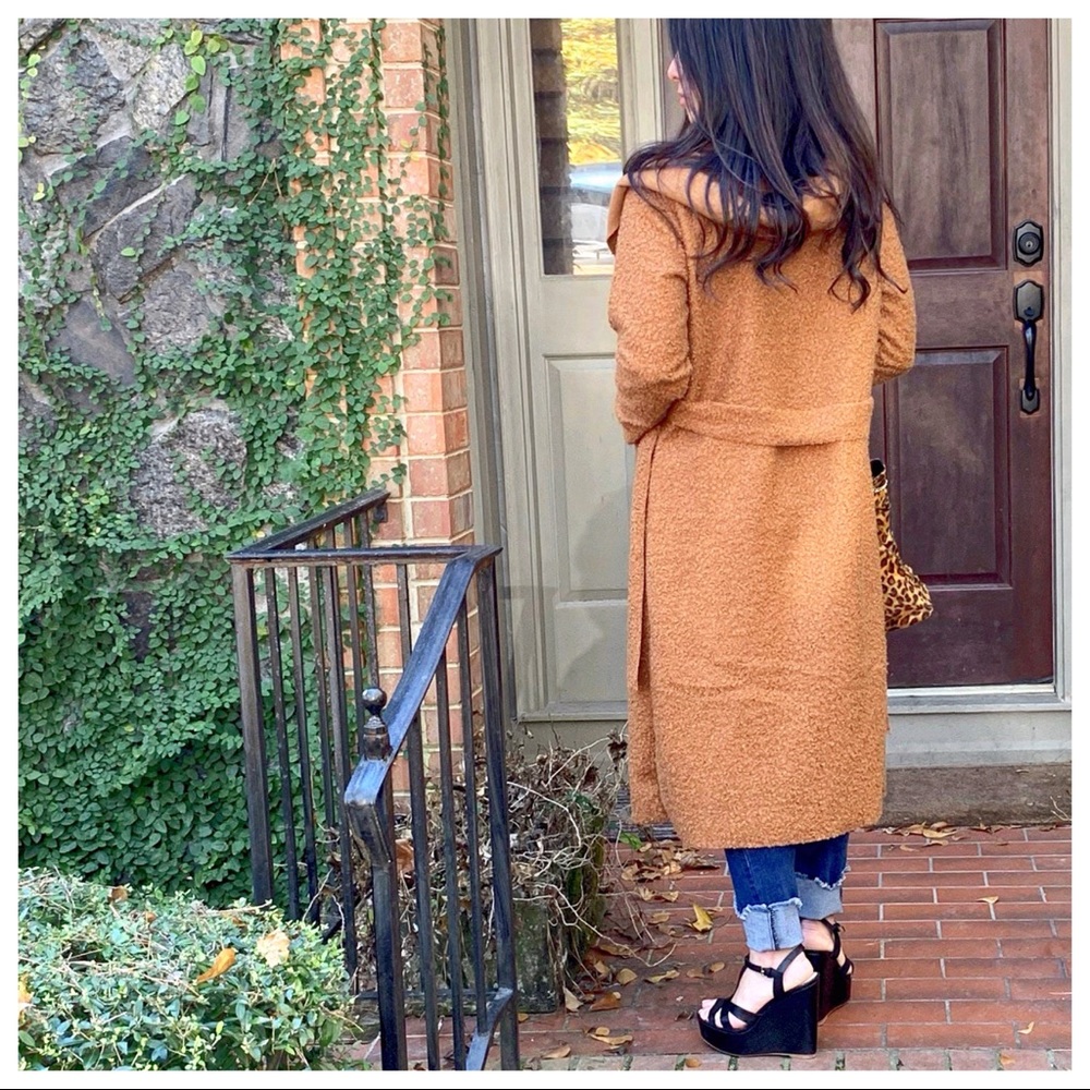 ✨MADE IN ITALY✨ Rust Chic Hooded belted coat - Picture 4 of 8